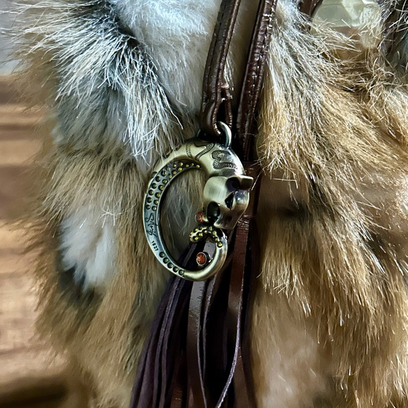 Sharif • Original • Safari • Brown • Angora Fur • Stones/Crystals •Shoulder Bag - Picture 9 of 16